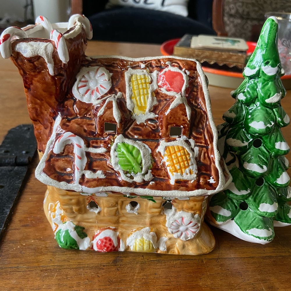Vintage Enesco Hand Painted Ceramic Gingerbread House